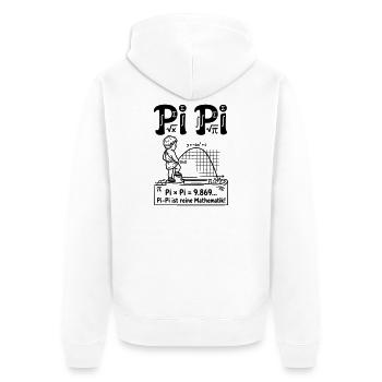 Parabel Pinkeln Mathematik Pi Pi Zahl  - Unisex Premium Bio Zip Hoodie - Weiß - Hinten - Thijin (182cm)