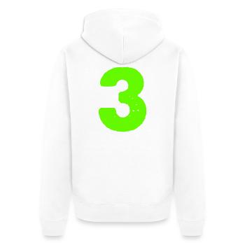 3 - Unisex Premium Bio Zip Hoodie - Weiß - Hinten - Thijin (182cm)