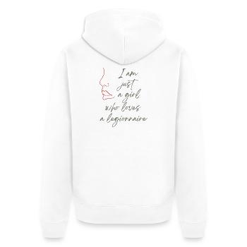 Ich liebe einen Legionär - Unisex Premium Bio Zip Hoodie - Weiß - Hinten - Thijin (182cm)