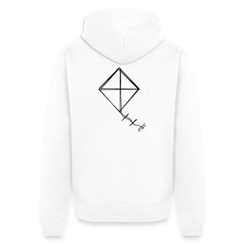 Herbstdrachen handgezeichnet - Unisex Premium Bio Zip Hoodie - Weiß - Hinten - Thijin (182cm)