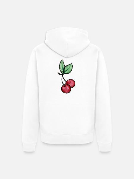 Aquarell-Kirschzweigdruck - Unisex Premium Bio Zip Hoodie - Weiß