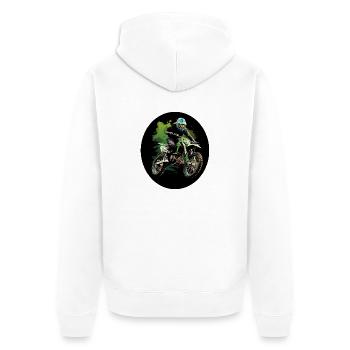 Éclaboussures de motocross - Veste à capuche bio Premium Unisexe - blanc - Dos - Thijin (182cm)