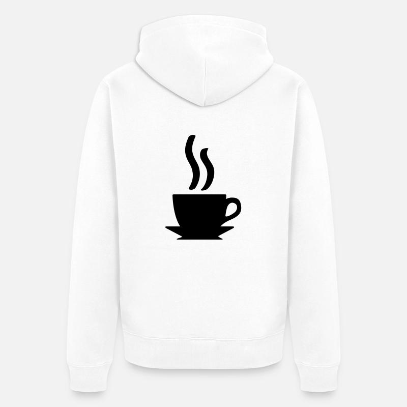 Kaffe oder Tee - Unisex Premium Bio Zip Hoodie - Weiß
