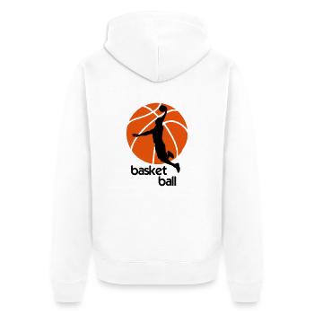 Basketball Player - Unisex Premium Bio Zip Hoodie - Weiß - Hinten - Thijin (182cm)
