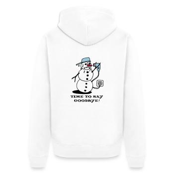 winter_ade_weiss - Unisex Premium Organic Zip Hoodie - white - Back - Thijin (182cm)