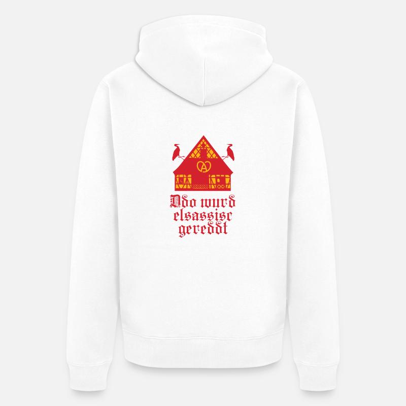 Drapeau Alsace - Veste à capuche bio Premium Unisexe - blanc