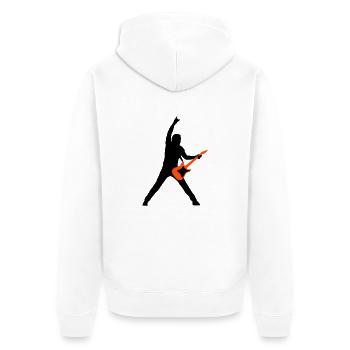 rock_gitarrist_2c - Unisex Premium Organic Zip Hoodie - white - Back - Thijin (182cm)