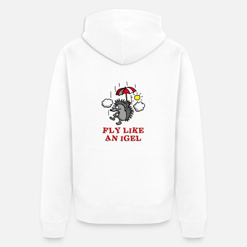 fly_like_an_igel_c - Veste à capuche bio Premium Unisexe - blanc