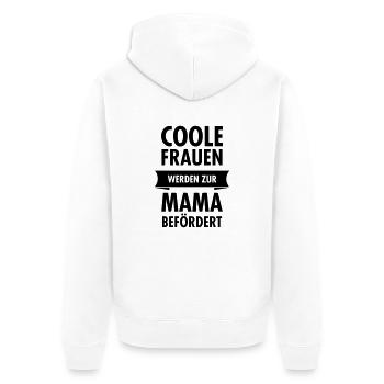 Coole Frauen Werden Zur Mama Befördert - Unisex Premium Bio Zip Hoodie - Weiß - Hinten - Thijin (182cm)