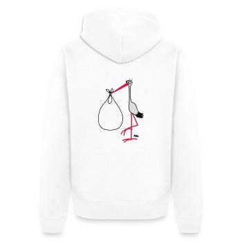 Cigogne - Veste à capuche bio Premium Unisexe - blanc - Dos - Thijin (182cm)