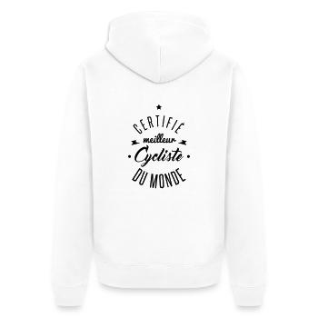 certifié meilleur cycliste - Veste à capuche bio Premium Unisexe - blanc - Dos - Thijin (182cm)