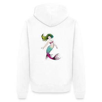 Mermaid - Unisex Premium Bio Zip Hoodie - Weiß - Hinten - Thijin (182cm)