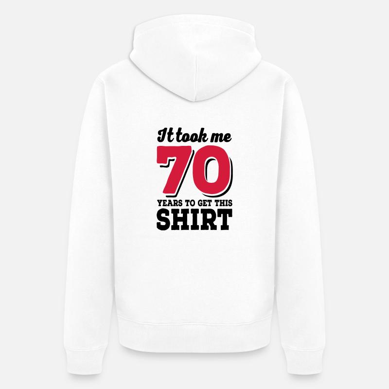 70 ans - Veste à capuche bio Premium Unisexe - blanc