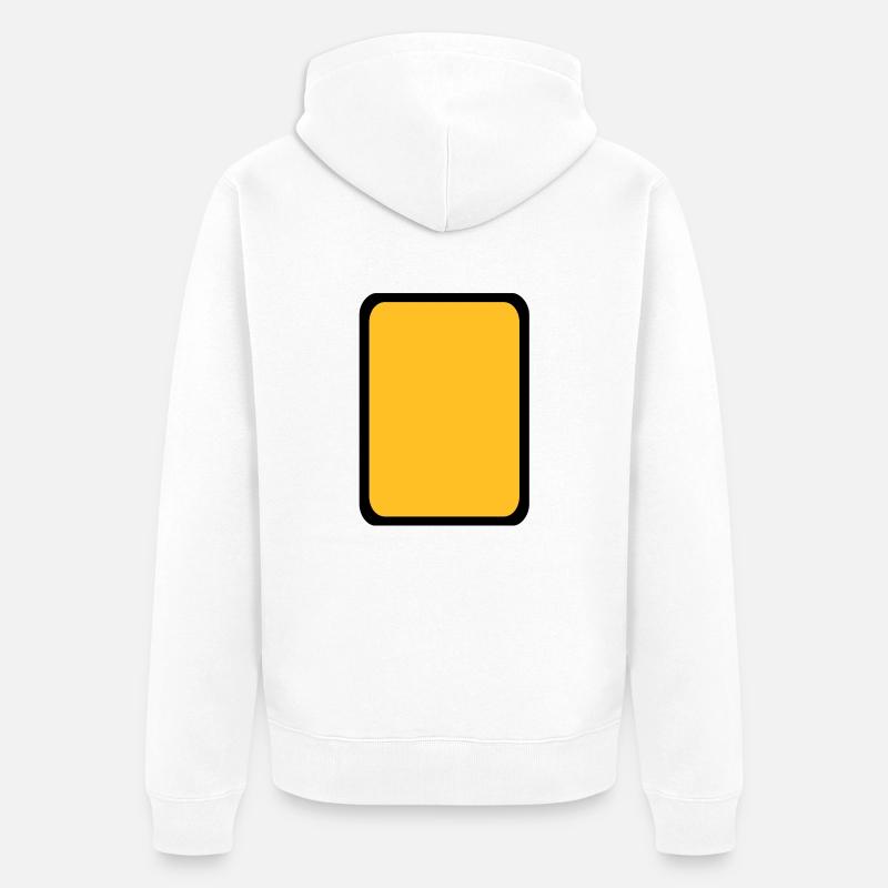 Carton jaune Arbitre - Veste à capuche bio Premium Unisexe - blanc
