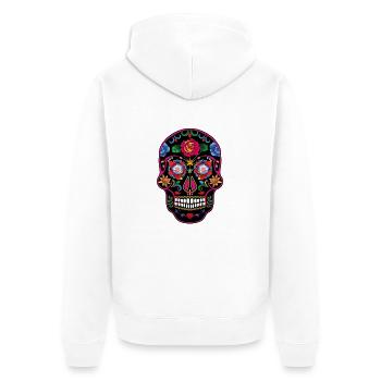 Calavera 22 - Veste à capuche bio Premium Unisexe - blanc - Dos - Thijin (182cm)