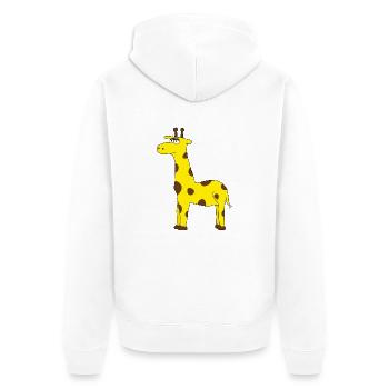 Giraffen - Unisex Premium Bio Zip Hoodie - Weiß - Hinten - Thijin (182cm)