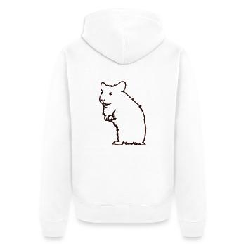Hamster - Unisex Premium Bio Zip Hoodie - Weiß - Hinten - Thijin (182cm)