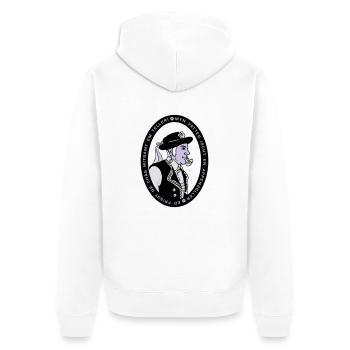 Appenzeller Spruch - Unisex Premium Bio Zip Hoodie - Weiß - Hinten - Thijin (182cm)
