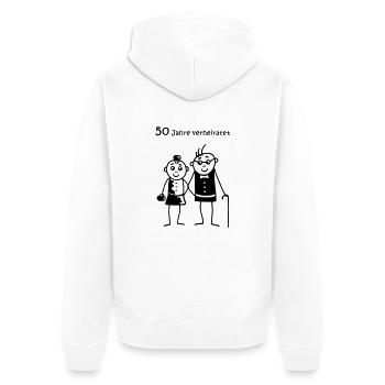 50 Jahre verheiratet - Unisex Premium Bio Zip Hoodie - Weiß - Hinten - Thijin (182cm)