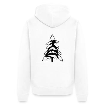 hiver neige froide sapin de sapin sapin - Veste à capuche bio Premium Unisexe - blanc - Dos - Thijin (182cm)
