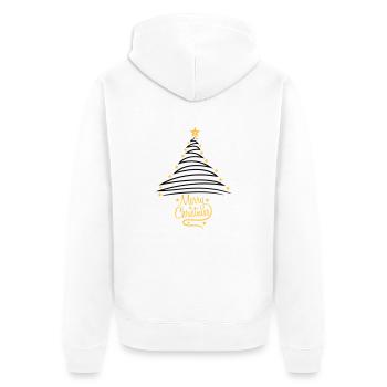 logo fir tree christmas tree fir starry happy - Unisex Premium Organic Zip Hoodie - white - Back - Thijin (182cm)