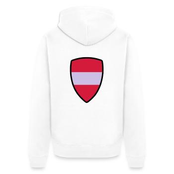 österreich fahne - Unisex Premium Bio Zip Hoodie - Weiß - Hinten - Thijin (182cm)