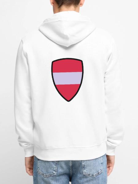 österreich fahne - Unisex Premium Bio Zip Hoodie - Weiß - Hinten - Thijin (182cm)