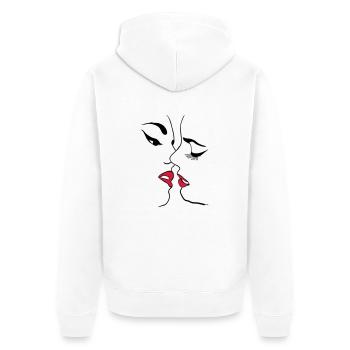 Lesbian - Unisex Premium Organic Zip Hoodie - white - Back - Thijin (182cm)