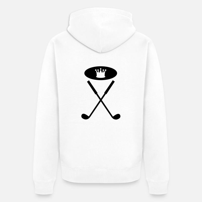golfschläger - Unisex Premium Bio Zip Hoodie - Weiß