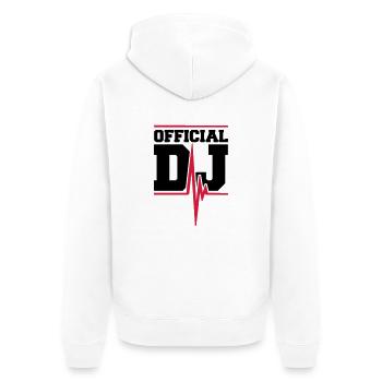 Official DJ Music Pulse - Unisex Premium Bio Zip Hoodie - Weiß - Hinten - Thijin (182cm)