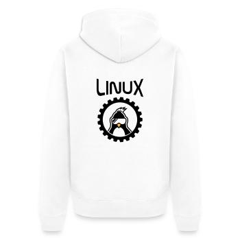 roue linux - Veste à capuche bio Premium Unisexe - blanc - Dos - Thijin (182cm)