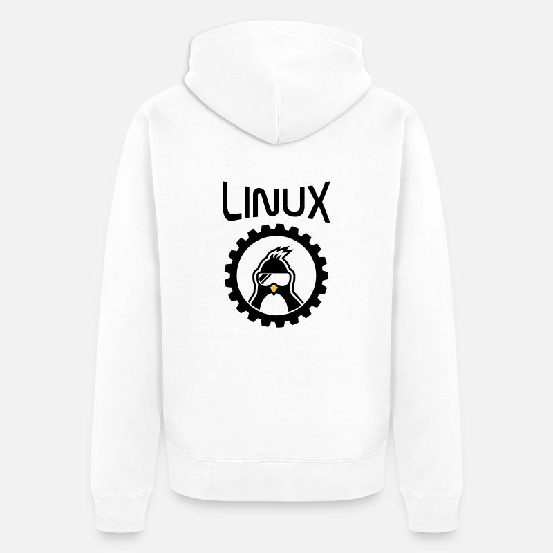 linux wheel - Unisex Premium Bio Zip Hoodie - Weiß