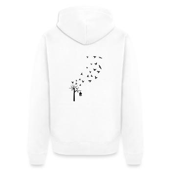 La cage de l'arbre et l'oiseau - Veste à capuche bio Premium Unisexe - blanc - Dos - Thijin (182cm)