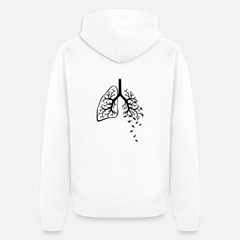 Poumon - Veste à capuche bio Premium Unisexe - blanc