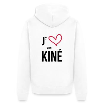 J'aime mon Kiné - Unisex Premium Organic Zip Hoodie - white - Back - Thijin (182cm)