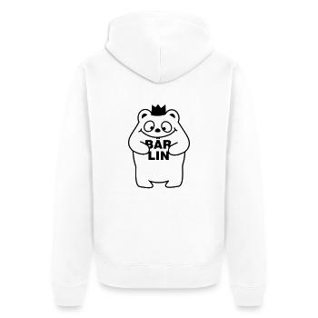 Berliner Bär - Unisex Premium Bio Zip Hoodie - Weiß - Hinten - Thijin (182cm)