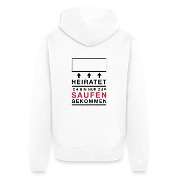 Junggesellenabschied - JGA - Saufen - Unisex Premium Bio Zip Hoodie - Weiß - Hinten - Thijin (182cm)