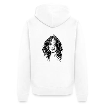 Kiffen joint girl marihuana - Unisex Premium Organic Zip Hoodie - white - Back - Thijin (182cm)