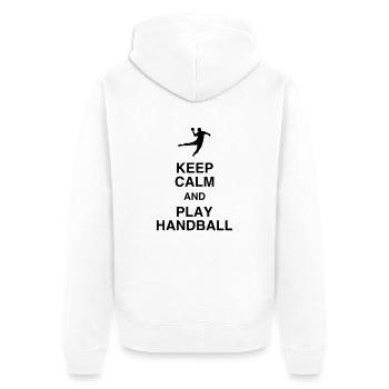Handball Handballer Handballeur Sport Winner - Unisex Premium Organic Zip Hoodie - white - Back - Thijin (182cm)