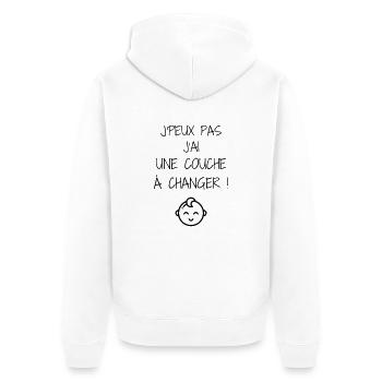 Kinderpflegerin / Kinder / Kind / Baby - Unisex Premium Bio Zip Hoodie - Weiß - Hinten - Thijin (182cm)