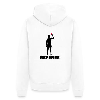 Referee - Unisex Premium Organic Zip Hoodie - white - Back - Thijin (182cm)