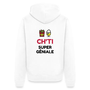 Ch'ti / Nord / Chti / Ch'ti mi / Nordiste / France - Unisex Premium Organic Zip Hoodie - white - Back - Thijin (182cm)