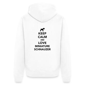 Zwergschnauzer - Unisex Premium Bio Zip Hoodie - Weiß - Hinten - Thijin (182cm)