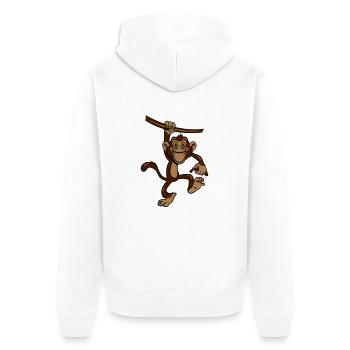 affe Liane banane - Unisex Premium Bio Zip Hoodie - Weiß - Hinten - Thijin (182cm)