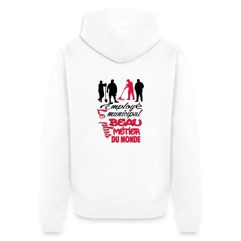 MOTIF DESIGN HUMOUR POUR HOMME VISUEL MIXTE - Veste à capuche bio Premium Unisexe - blanc - Dos - Thijin (182cm)