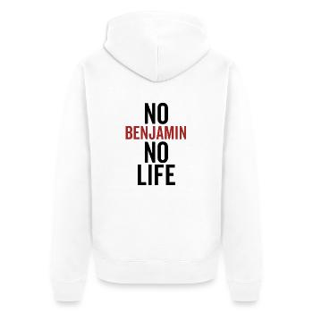 Kein Benjamin Kein Leben - Unisex Premium Bio Zip Hoodie - Weiß - Hinten - Thijin (182cm)