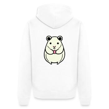 Hamster mignon animal rongeur animaux drôle animal 2 - Veste à capuche bio Premium Unisexe - blanc - Dos - Thijin (182cm)