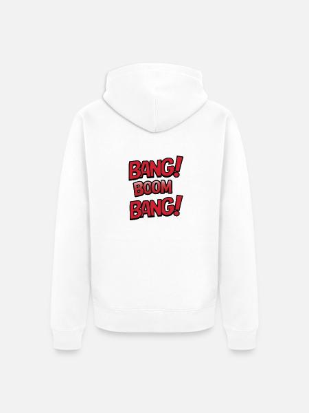 Bang boom bang - Unisex Premium Bio Zip Hoodie - Weiß