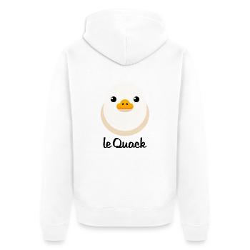 Küken Hell le Quack für helle Untergründe - Unisex Premium Bio Zip Hoodie - Weiß - Hinten - Thijin (182cm)