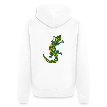 Salamander - Unisex Premium Bio Zip Hoodie - Weiß - Hinten - Thijin (182cm)